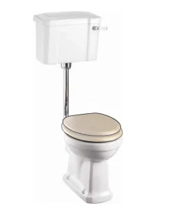 WC - Burlington lågspolande smal cistern, normal sitthöjd utan sits