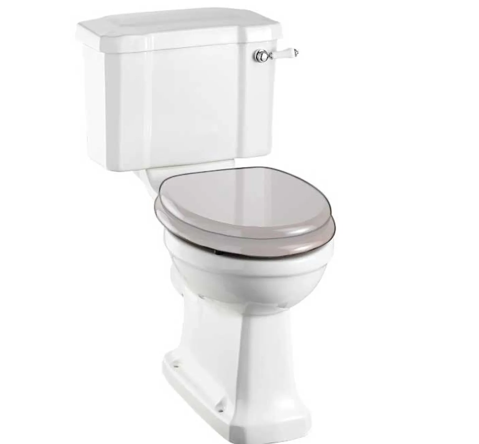 WC Burlington, P-lås, smal cistern och högre sitthöjd