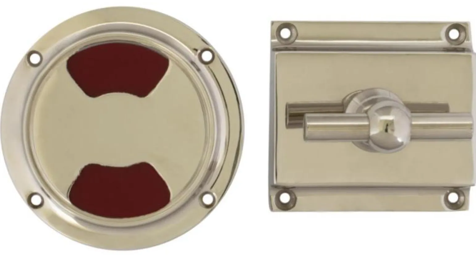 WC-regel rund för modern dörr - Toalettlås nickel
