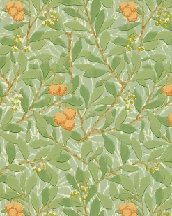 William Morris & Co. Tapet - Arbutus Green/Terracotta
