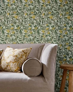 William Morris & Co. Tapet - Arbutus Green/Terracotta