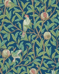 William Morris & Co. Tapet - Bird & Pomegranate Blue/Sage