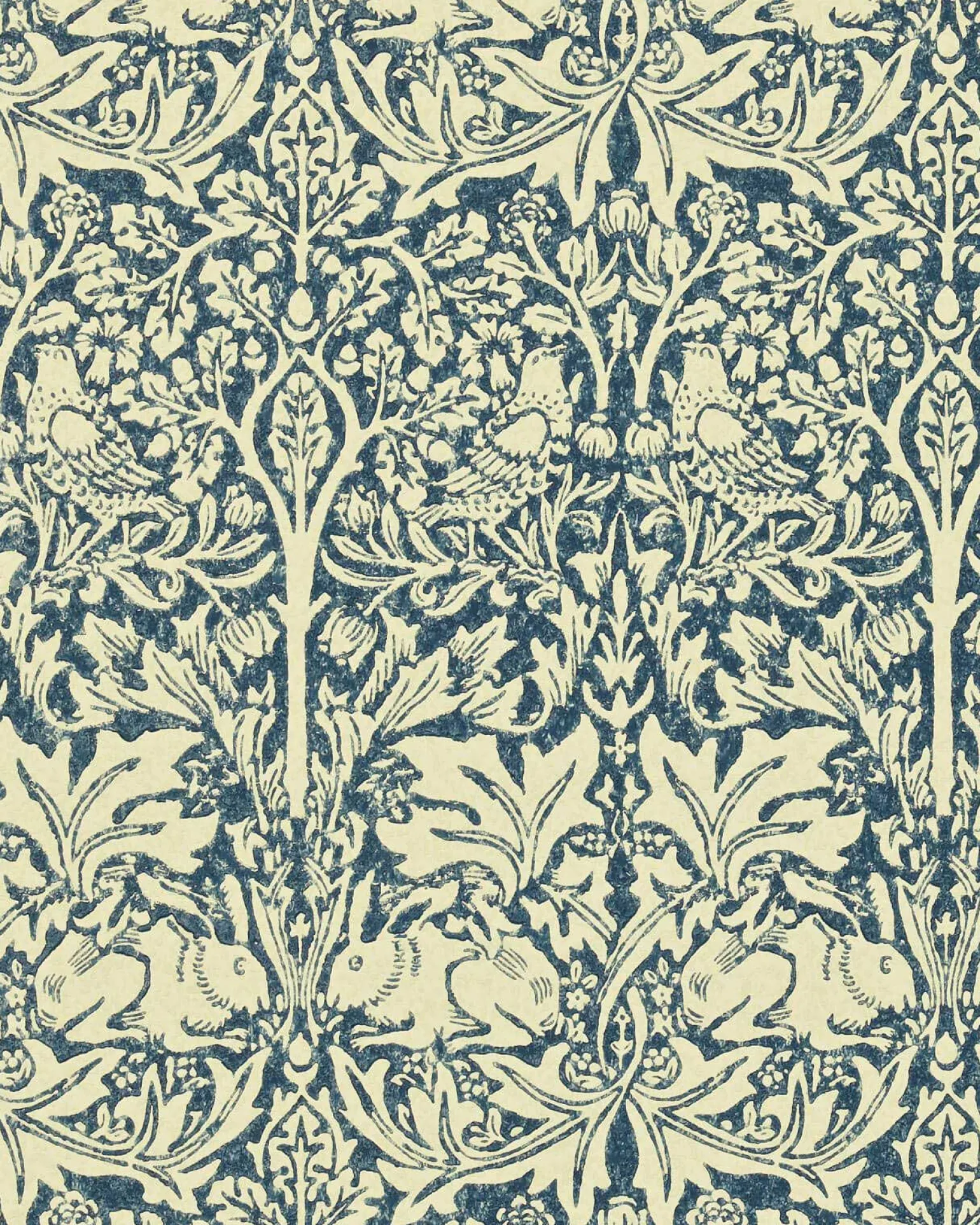William Morris & Co. Tapet - Brer Rabbit Indigo/Vellum