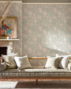 William Morris & Co. Tapet - Double Bough teal rose