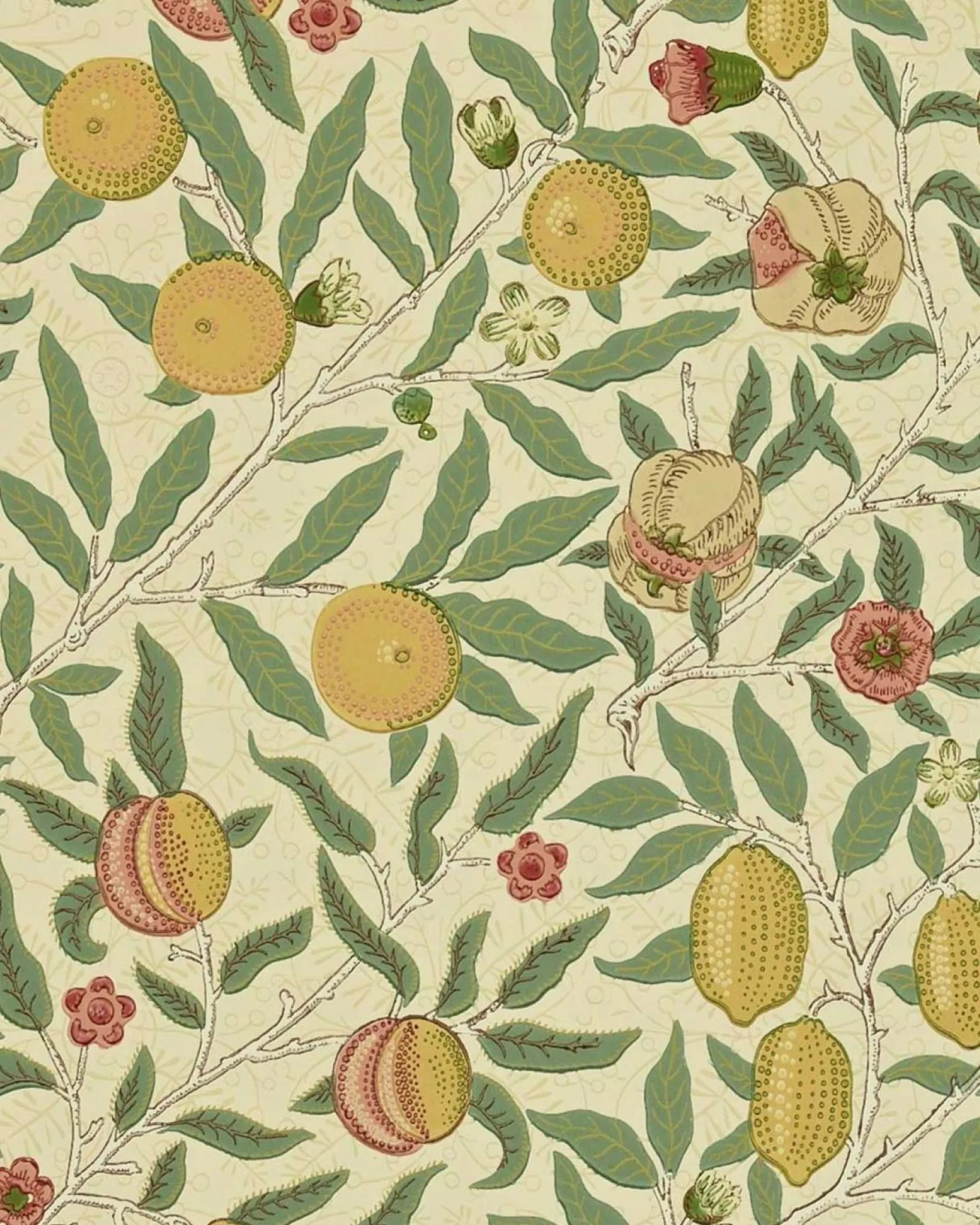 William Morris & Co. Tapet - Fruit Beige/Gold/Coral