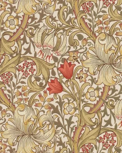 William Morris & Co. Tapet - Golden Lily Biscuit/Brick