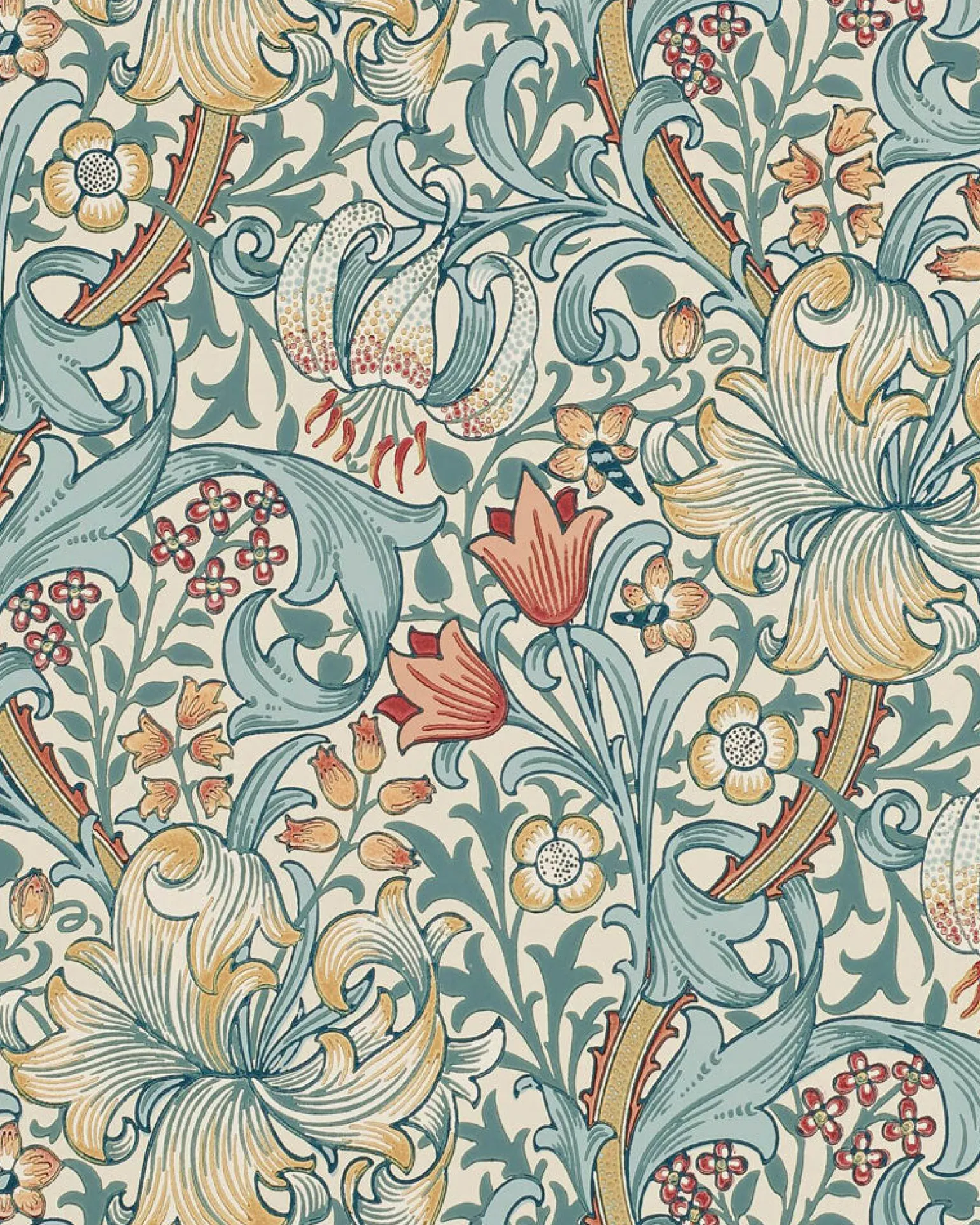 William Morris & Co. Tapet - Golden Lily Slate/Manilla
