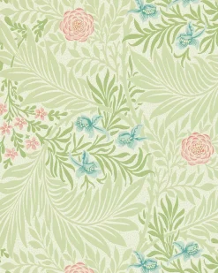 William Morris & Co. Tapet - Larkspur Green/Coral