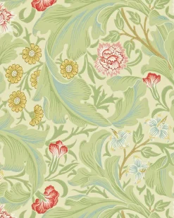 William Morris & Co. Tapet - Leicester green/coral
