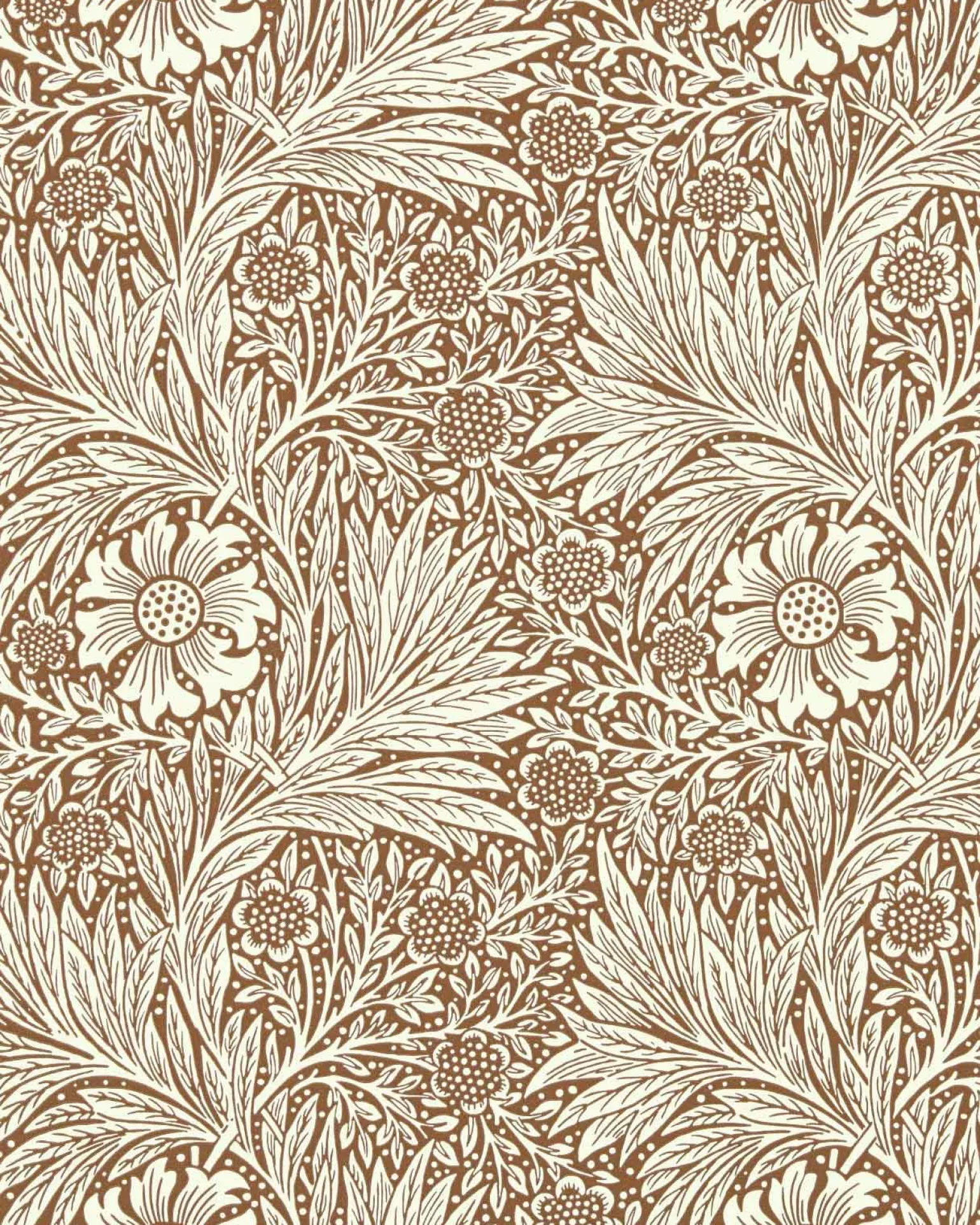 William Morris & Co. Tapet - Marigold Chocolate/Cream
