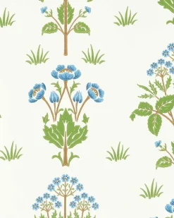 William Morris & Co. Tapet - Meadow Sweet Cobalt/Grass Green