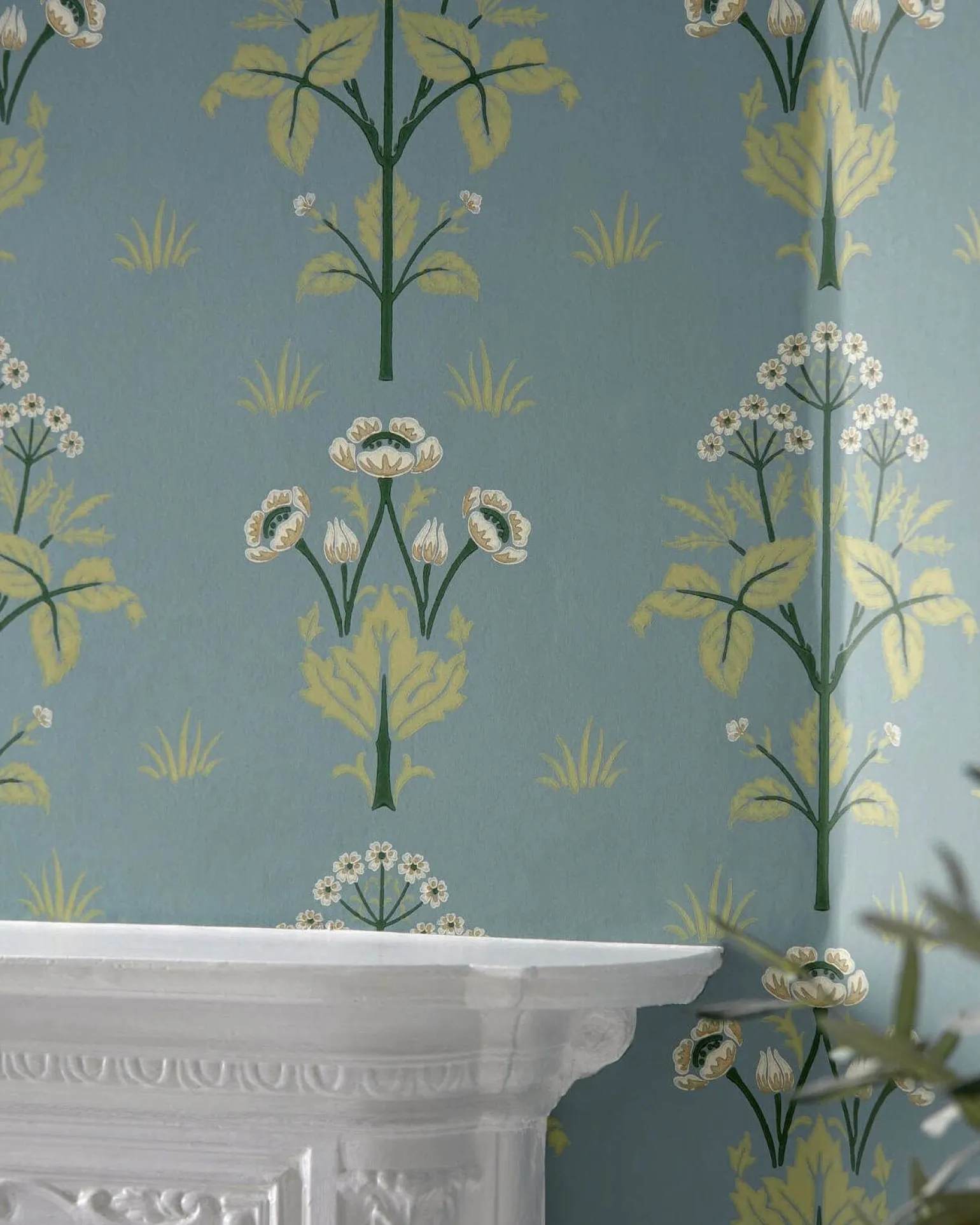 William Morris & Co. Tapet - Meadow Sweet Mineral Blue