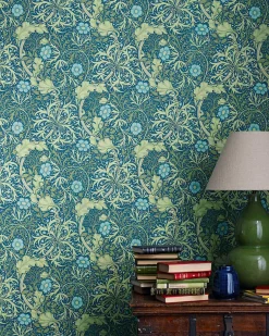 William Morris & Co. Tapet - Morris Seaweed Ebony/Poppy