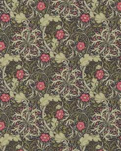 William Morris & Co. Tapet - Morris Seaweed Ebony/Poppy