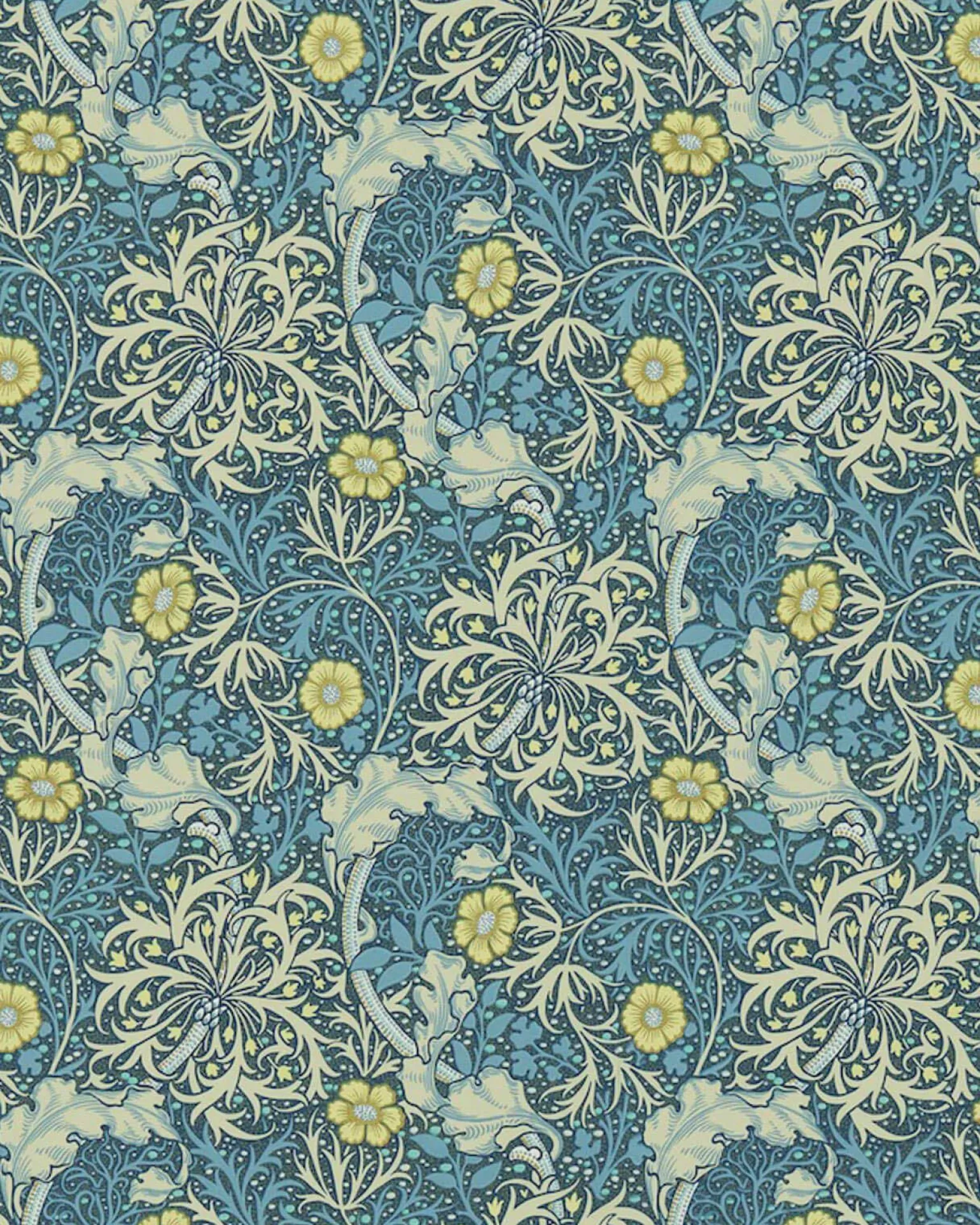 William Morris & Co. Tapet - Morris Seaweed Ink/Woad