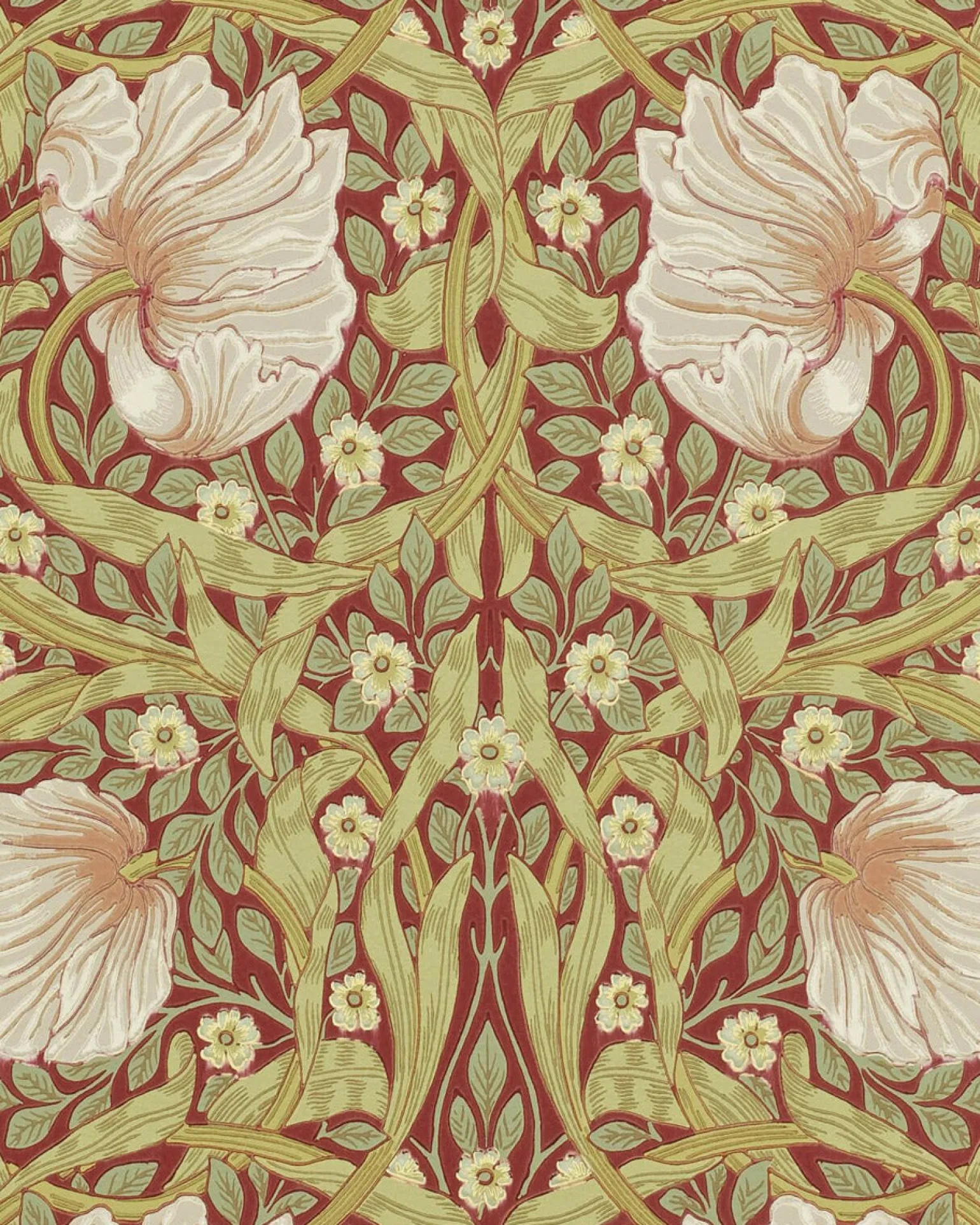William Morris & Co. Tapet - Pimpernel Brick/Olive