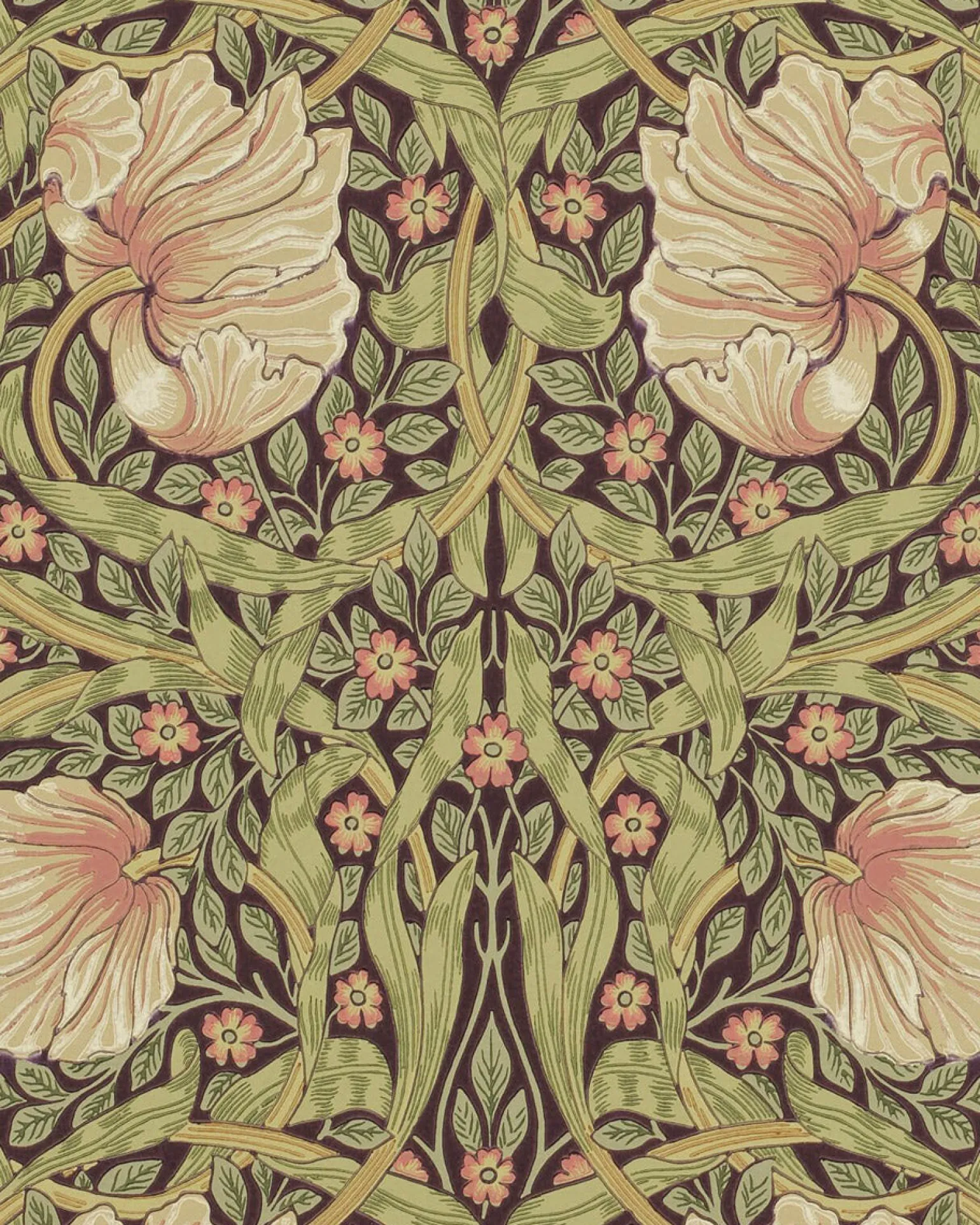 William Morris & Co. Tapet - Pimpernel Bullrush/Russet