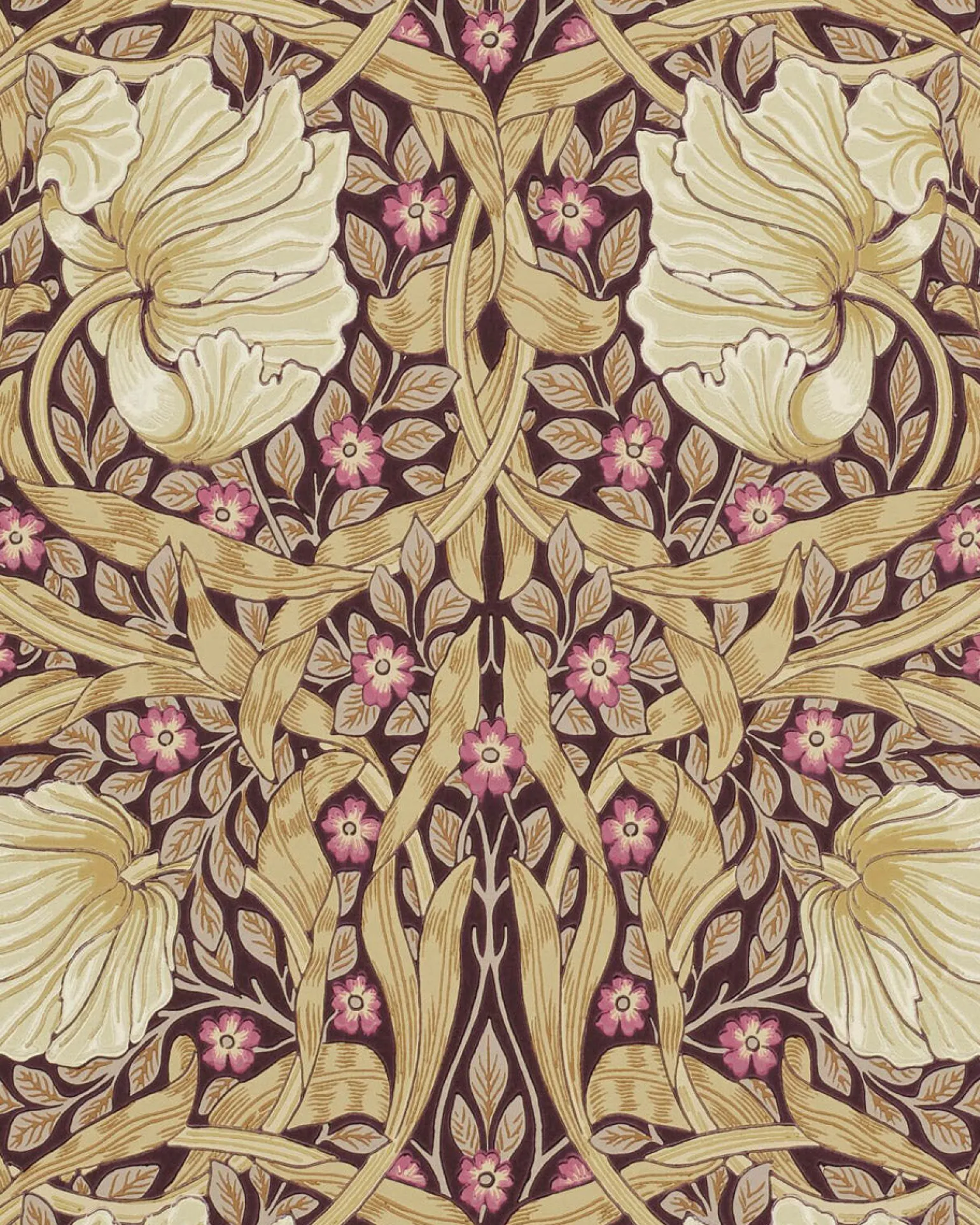 William Morris & Co. Tapet - Pimpernel Fig/Sisal