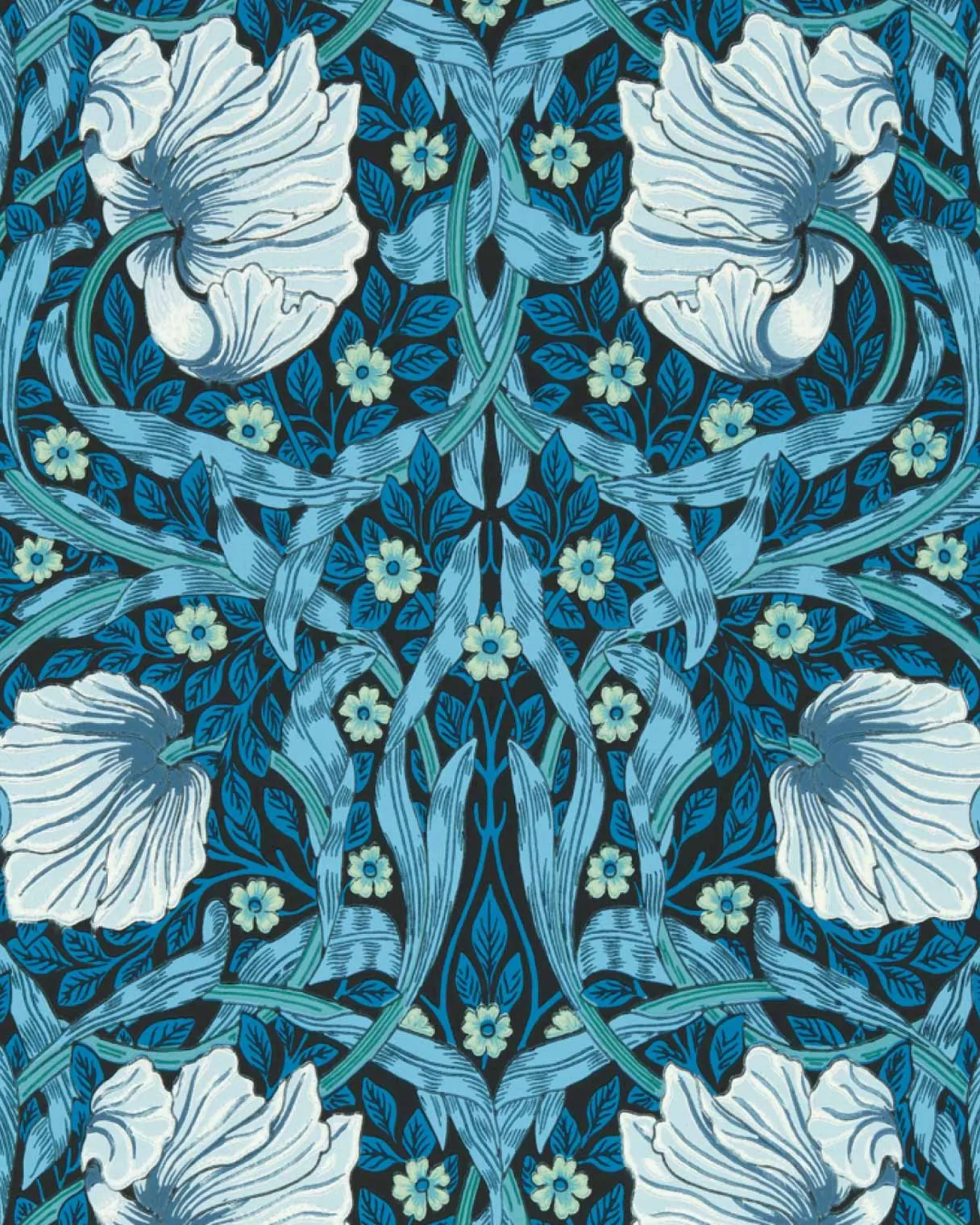 William Morris & Co. Tapet - Pimpernel Midnight/Opal