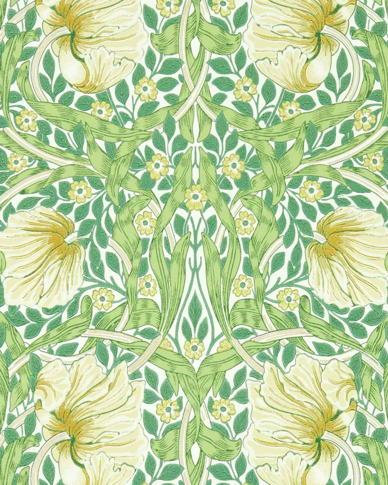 William Morris & Co. Tapet - Pimpernel Weld/Leaf Green