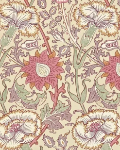 William Morris & Co. Tapet - Pink & Rose manilla/wine