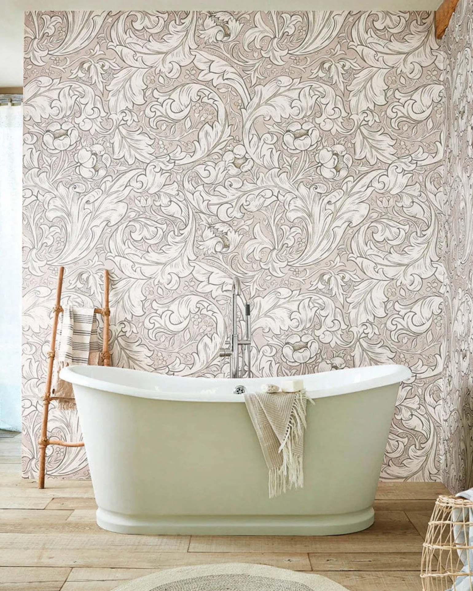 William Morris & Co. Tapet - Pure Bachelor´s Button Linen/Coral