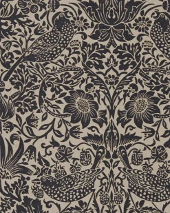 William Morris & Co. Tapet - Pure Strawberry Thief Gilver/Graphite