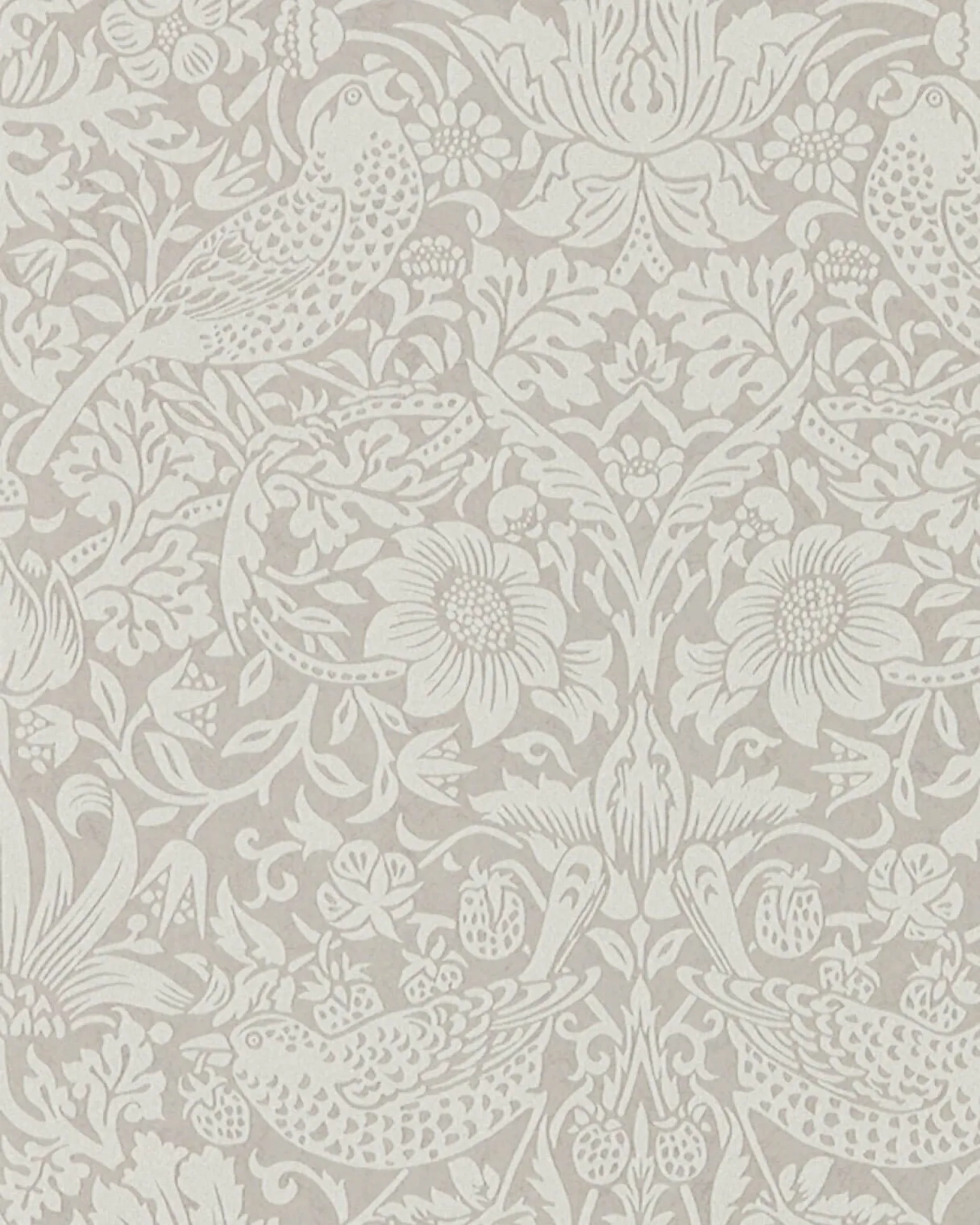 William Morris & Co. Tapet - Pure Strawberry Thief Silver/Stone
