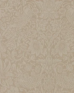 William Morris & Co. Tapet - Pure Strawberry Thief Taupe/Gilver