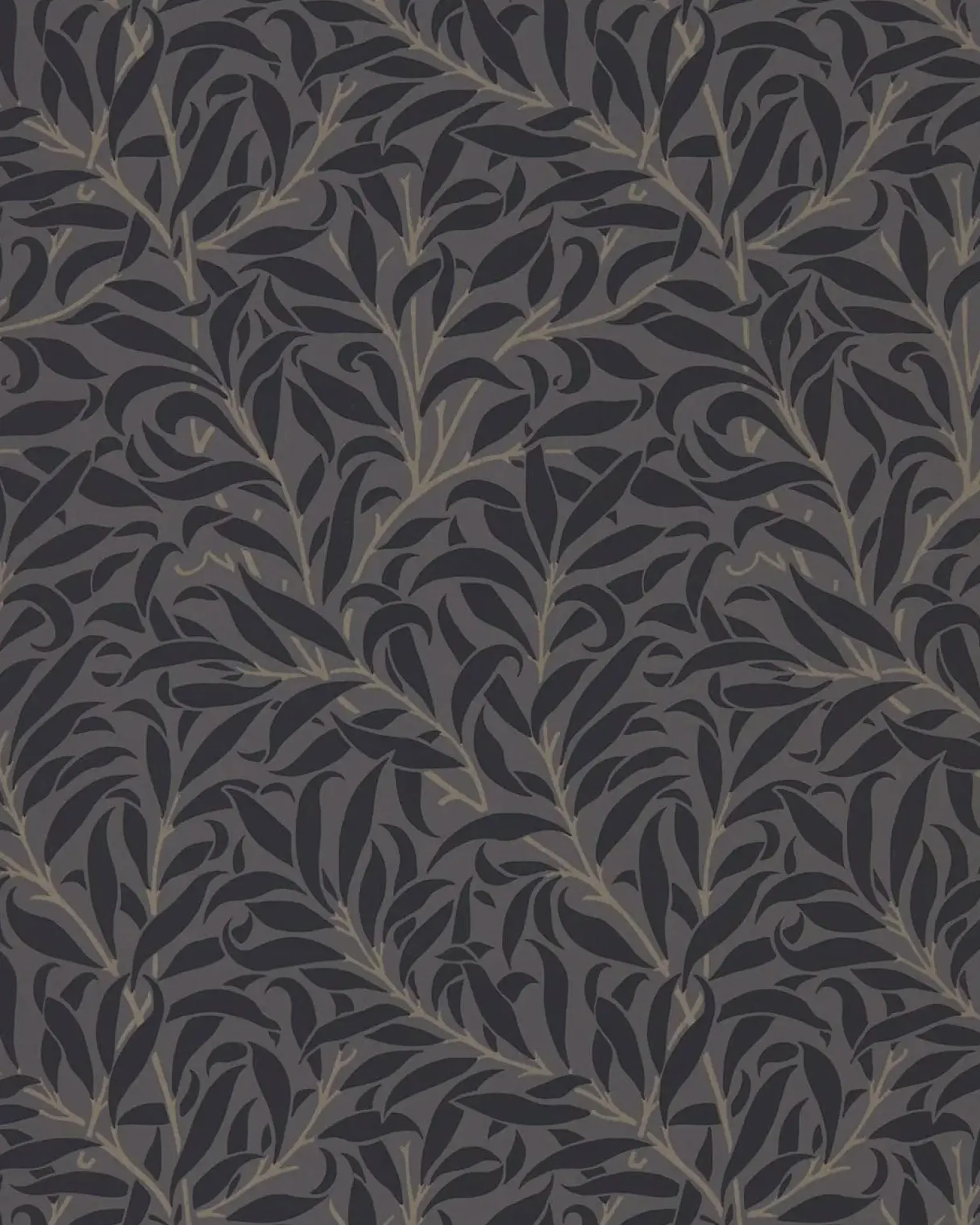 William Morris & Co. Tapet - Pure Willow Boughs Charcoal/Black