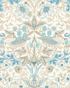 William Morris & Co. Tapet - Simply Strawberry Thief slate/vellum