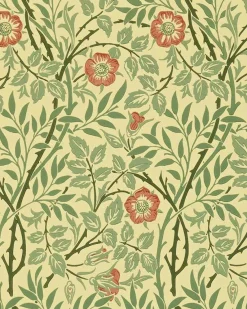 William Morris & Co. Tapet - Sweet Briar Green/Blue/Rose