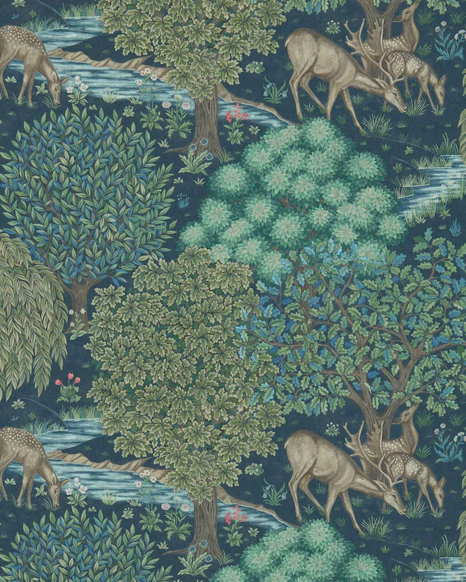 William Morris & Co. Tapet - The Brook Dark Blue