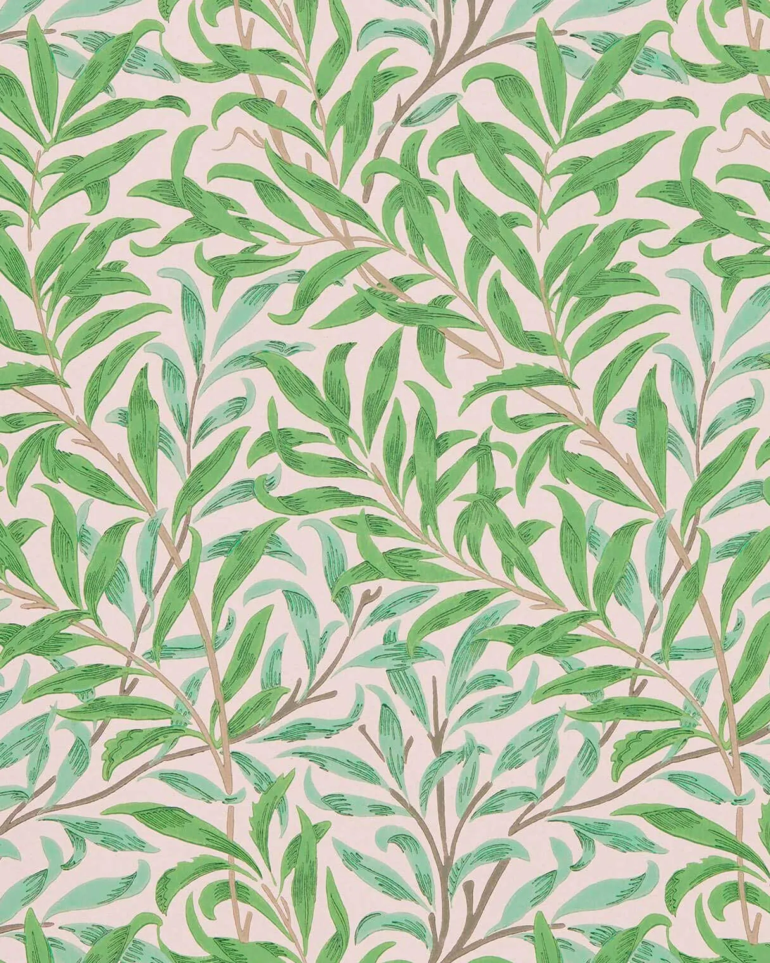 William Morris & Co. Tapet - Willow Boughs Pink/Leaf Green