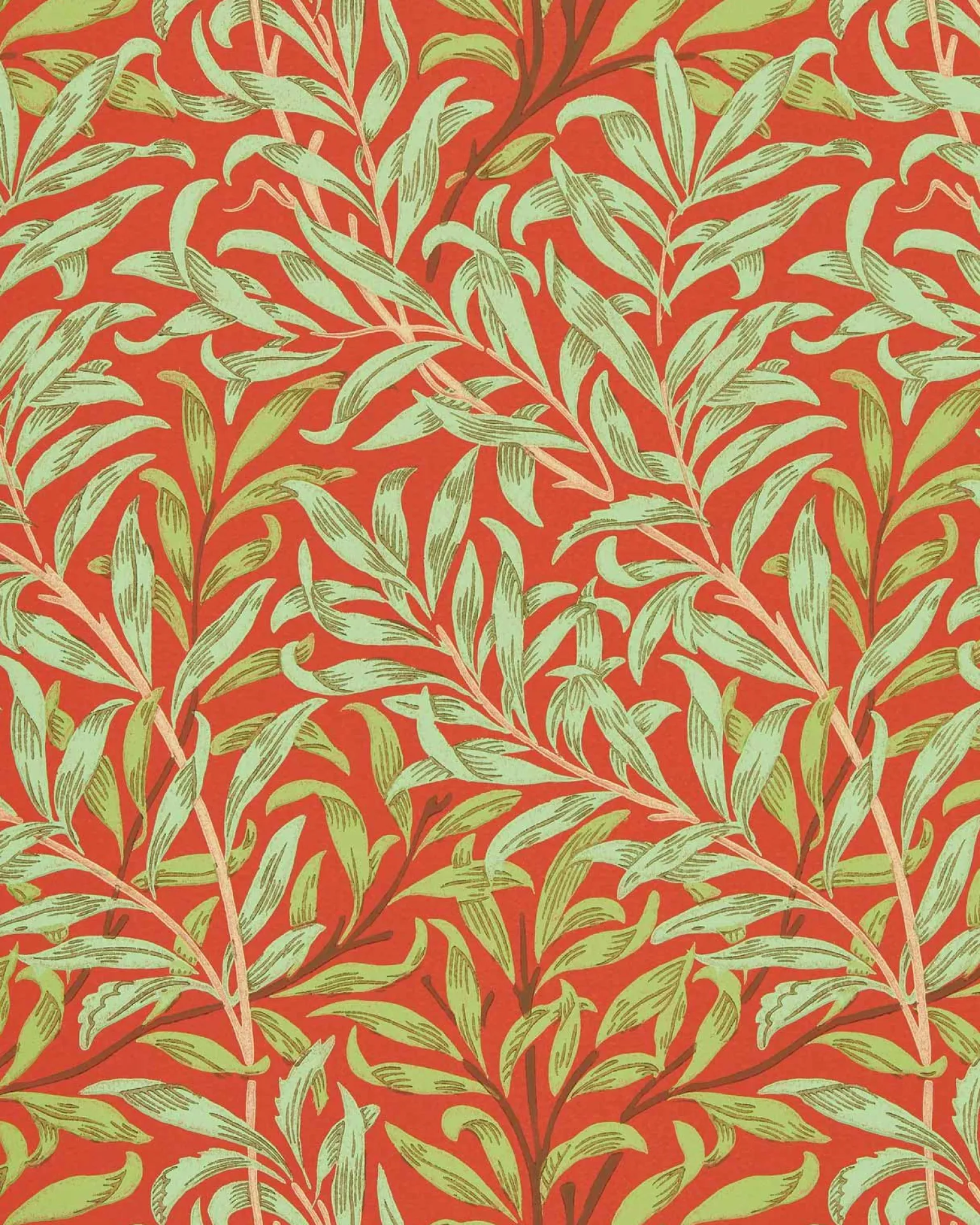 William Morris & Co. Tapet - Willow Boughs Tomato/Olive